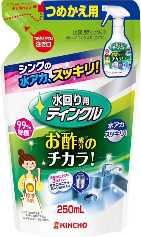 乐天商城 - 水回り用ティンクル 防臭プラスV 250mL つめかえ 【単品】 お酢 詰替え 詰め替え まとめ買い 大日本除虫菊 流し台 シンク 蛇口 排水口 排水口 ゴミ受け 三角コーナー 洗面台