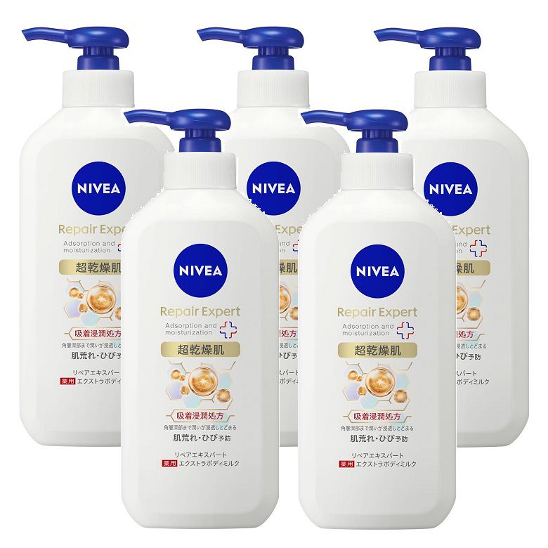 乐天商城 - ニベア リペアエキスパート 薬用エクストラボディミルク 超乾燥肌用 350ml 無香料 医薬部外品 グリセリン配合 【×5個セット】