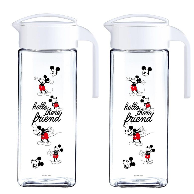 冷水筒 2.1L 横置き可能 麦茶ポット お茶ポット ウォータージャグ ドリンクビオ ミッキー D-211C(MK24) ホワイト 【×2個セット】