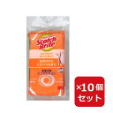 【10個セット】スコッチ・ブライト 90509 ハイブリッドネットスポンジ オレンジ HBNT-75E