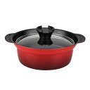 卓上鍋 18cm IH対応 RB1673 紅丈膳 フチ付 6号サイズ 1〜2人用 IH対応 ガス火対応 ガラス蓋付 和平フレイズ