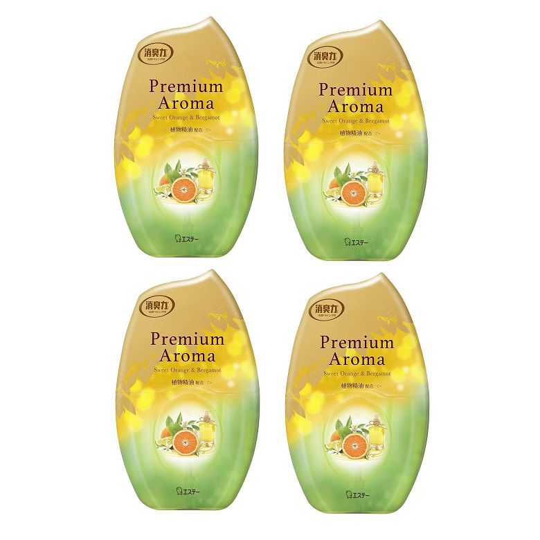 乐天商城 - お部屋の消臭力 プレミアムアロマ スイートオレンジ&ベルガモット 400mL 【×4個セット】 まとめ買い