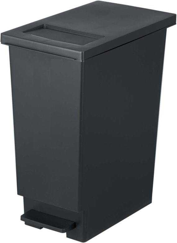 乐天商城 - ゴミ箱 おしゃれ スウィッシュ 小窓付きスリムペダルダストボックス ゴミ箱 45L カーボンブラック ごみ箱 棚下