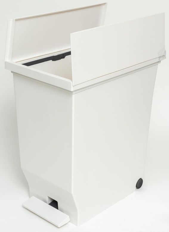 乐天商城 - 観音開き ゴミ箱 ごみ箱 エバン 両開きペダルペール ゴミ箱 40L ホワイト 白 カウンター下収納可 棚下 カウンター下 観音開き