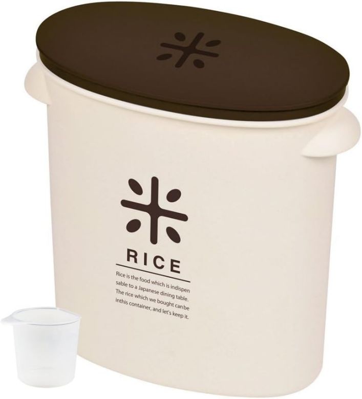 乐天商城 - 米びつ 米櫃 お米 保存容器 RICE お米袋のままストック 5kg用 ブラウン HB2168