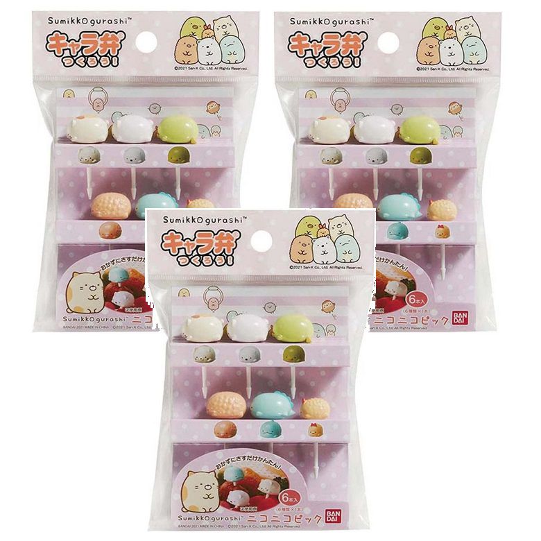 すみっコぐらし ニコニコピック お弁当 ランチ かわいい キャラ弁 ピック 【×3個セット】