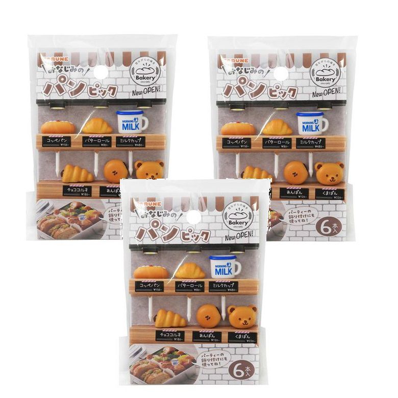 おなじみのパンピック 6本入 お弁当 ランチ かわいい キャラ弁 ピック 【×3個セット】