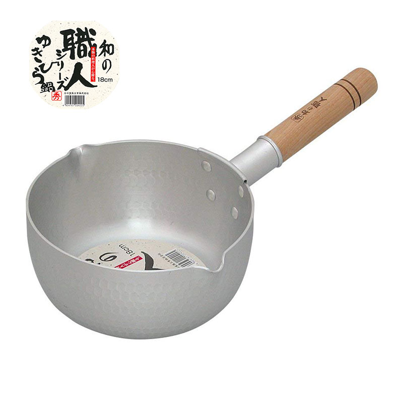 深型ゆきひら鍋 シルバー 18cm 容量 1.8L ガス火専用 日本製 和の職人 軽い 使い易い 熱伝導 が よい ..