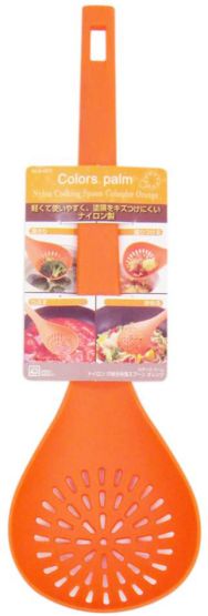 Colors パームナイロン 穴明き料理 スプーン 43777 オレンジ G-4377 パール金属
