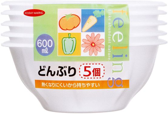 乐天商城 - 【アウトレット】大和物産 使い捨て食器 02071 ホワイト 600ml FL どんぶり 5個入【単品】