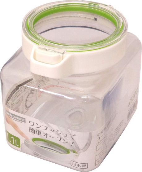 乐天商城 - 保存容器 キーポット1．1 ホワイト 08259 グリーン 岩崎工業