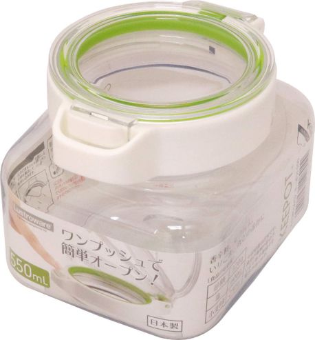 保存容器 08044 キーポット550 ホワイトグリーン 550ml IR08044 岩崎工業