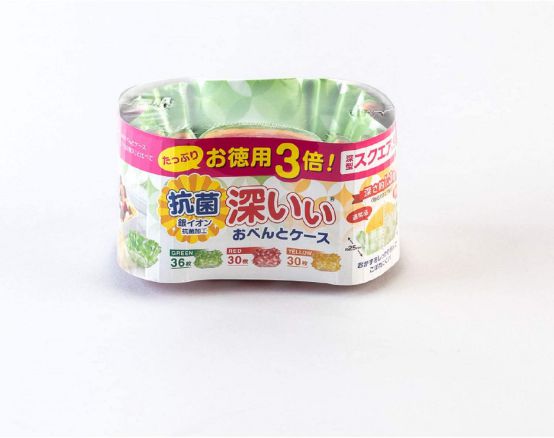 Rakuten - お徳用3倍抗菌深いぃおべんとケースSQ 緑・赤・黄色 【×5個セット】17688 約幅9×奥7.5×高3.2cm 1768 東洋アルミ
