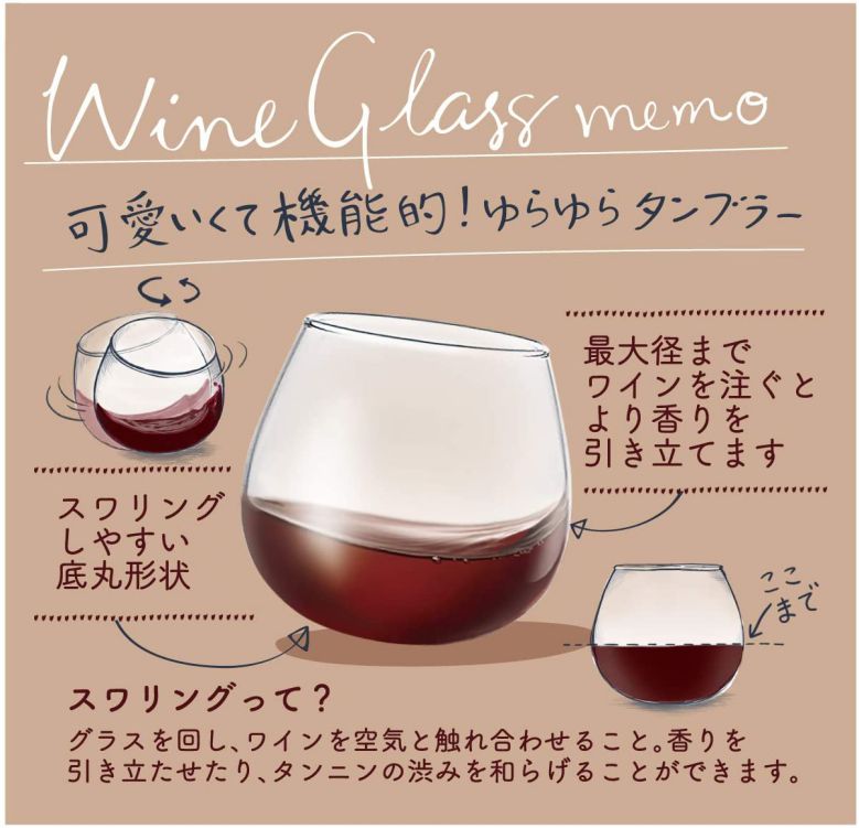 ゆらゆら タンブラー クリア 約320ml カジュアルワイングラス ブラブラタンブラー 食洗機対応 00095-JAN-W 東洋佐々木ガラス 揺れる かわいい おしゃれ インスタ映え ゆらゆらグラス ユラユラ amart2-10003550 everystyle神戸 サンプル画像3