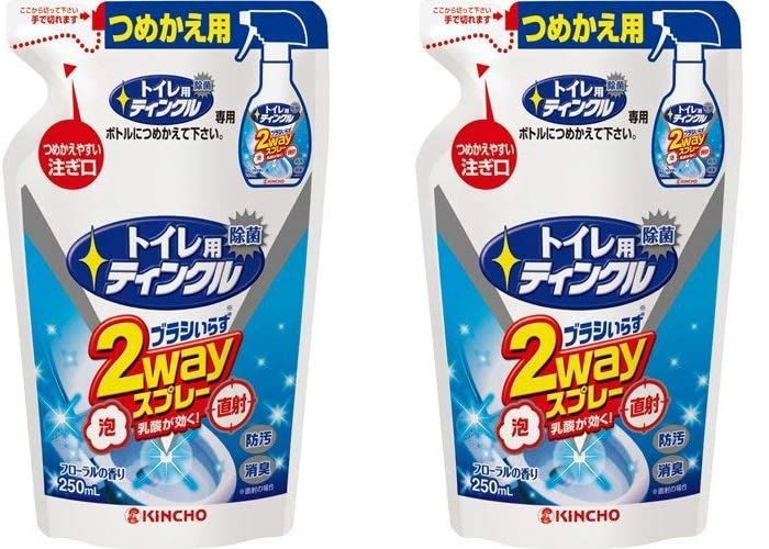 ティンクル トイレ用 直射・泡2wayスプレー 替え 250ml 【×2個セット】 大日本除虫菊 詰替え 詰め替え 替え 詰換え