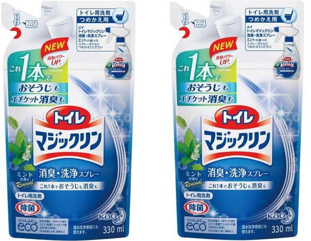 トイレマジックリン 消臭・洗浄スプレー ミントの香り つめかえ用 330ml 【×2個セット】 詰替 詰め替え レフィル 変え