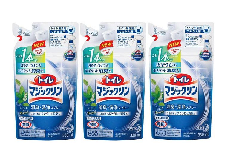 トイレマジックリン 消臭・洗浄スプレー ミントの香り つめかえ用 330ml 【×3個セット】 詰替 詰め替え レフィル 変え