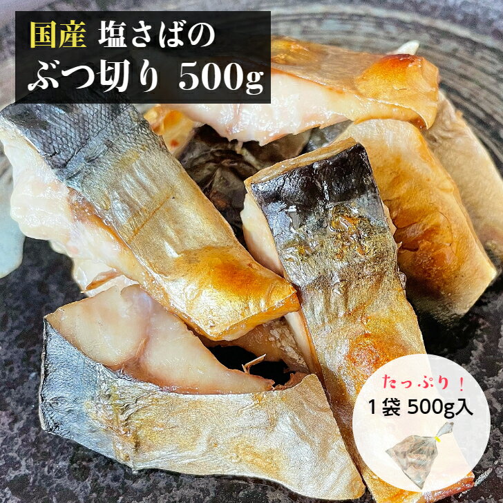 【今だけ半額！クーポン利用で4,960円→2,480円】 数量限定 国産 塩さばのぶつ切り 500g×1袋 訳あり お得用 送料無料 お弁当 おかず 鯖専門店 あまる齋藤商店 おかず お取り寄せ 焼津 金華鯖 国産 サバ 切身 甘塩