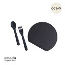 cink カトラリーセット&シリコンテーブルマットOCEAN || サンク ベビー キッズ カトラリー マット ギフト 出産祝い ベビーギフト シリコン