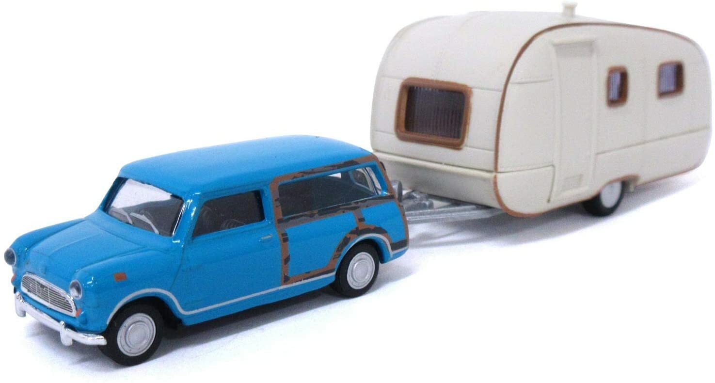 カララマ ミニトラベラー バン ブルー+キャラバン 1/72 200-690