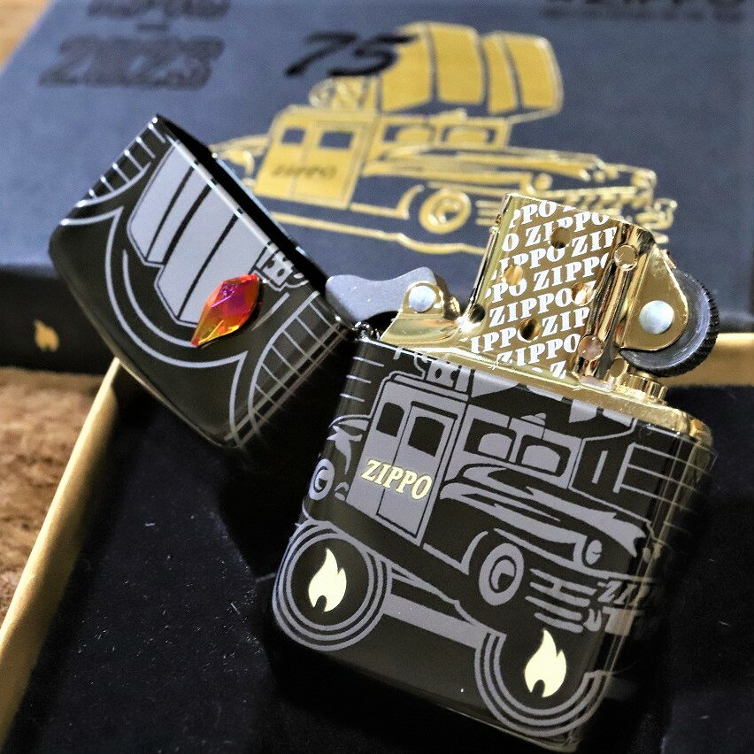 限定モデル zippo 限定アーマー ZIPPO CAR 75周年記念モデル インナーゴールド 金 世界15000個 人気 プレゼント アーマージッポ 金タンク 限定ジッポ armor zippo レア ジッポカー コレクティブル 2023