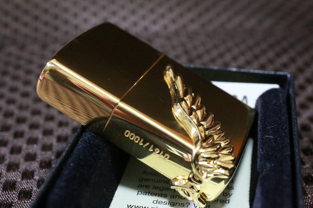 限定ZIPPO 2018年 限定 エンジェルウイング ゴールド 1000個限定 金 人気 限定ジッポ プレゼント おしゃれ レア 羽ジッポ 翼 GG 百式ジッポ かっこいい ライター 激レア 3