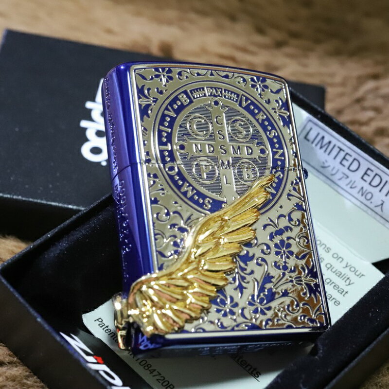 限定ZIPPO 2020 エンジェルウイング イオンラピスブルー 翼 羽 青 限定ジッポ 人気ジッポ プレゼント Angel Wing コンスタンティン仕様 羽ジッポ PAW-2020BLG かっこいい