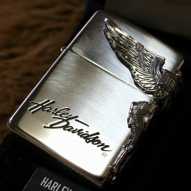 純銀ZIPPO HARLEY-DAVIDSON サイドウイング ハーレーダビッドソン ZIPPO 純銀ジッポ プレゼント 人気 スターリングシルバー 高級ジッポ バイクジッポ かっこいい