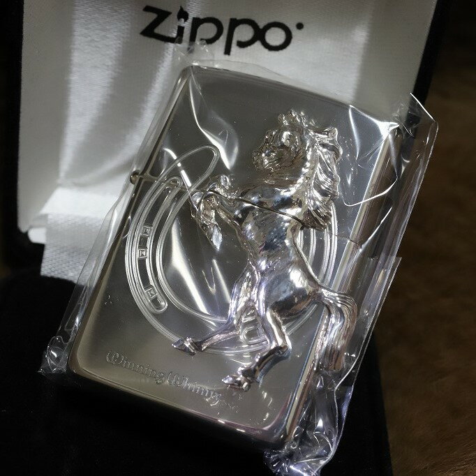 純銀ZIPPO ウイニングウイニー スターリングシルバー Winning Whinny 馬 ライター ZIPPO 純銀ジッポ プレゼント 人気 スターリングシルバー 高級ジッポ 競走馬ジッポ 競馬