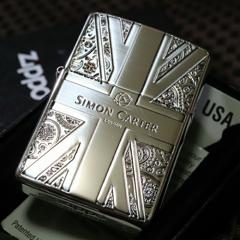 デザイナーZIPPO サイモンカーター ペイズリー＆ユニオンジャック シルバーいぶし加工 SIMON CARTER ジッポ 人気 ブランド おすすめ プレゼント ZIPPO zippo かっこいい