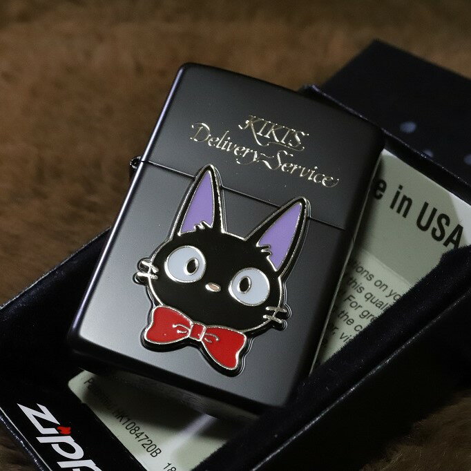 魔女の宅急便 名入れジッポ ジブリ ZIPPO 魔女の宅急便 ジジ ブラック 黒 ジブリジッポ プレゼント 人気 猫ジッポ スタジオジブリ クリスマス オイルライター ネコ