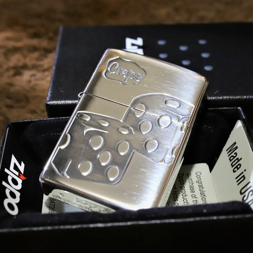 ZIPPO DICE GAME シルバー 2面加工 サイコロ ジッポ オイルライター 送料無料 ジッポー ライター ちんちろりん ギャンブラー