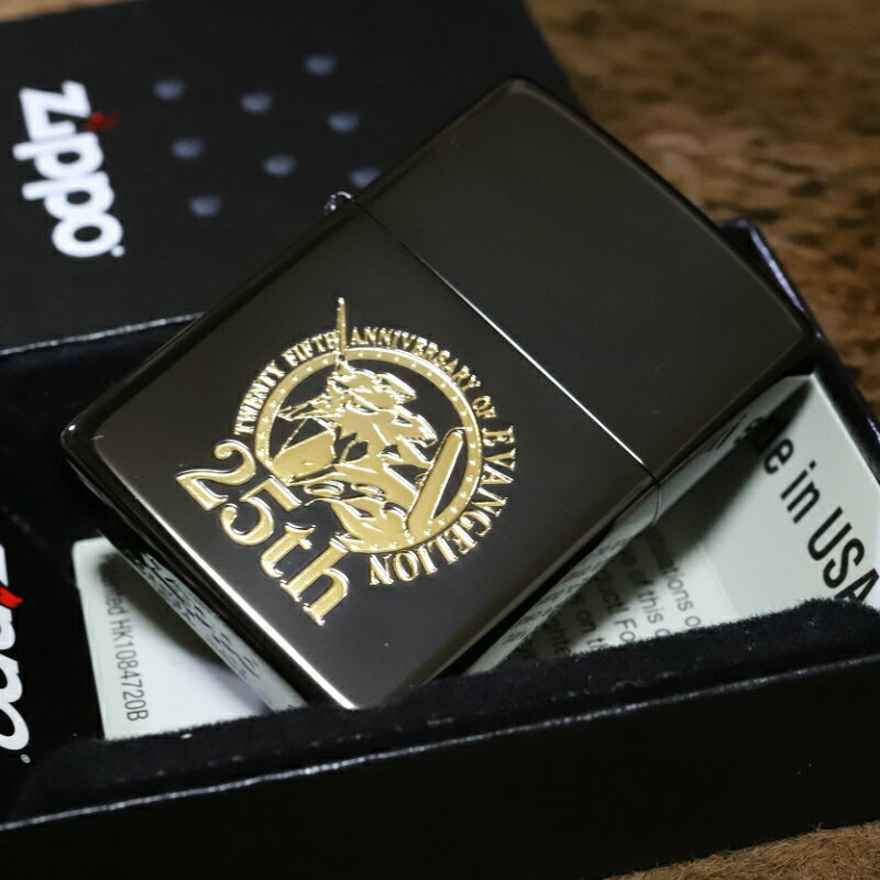 エヴァZIPPO エヴァンゲリオン 25周年記念 限定ジッポ シリアルナンバー入り 人気 プレゼント エヴァジッポ ジッポエヴァ 黒 金 zippo　かっこいい