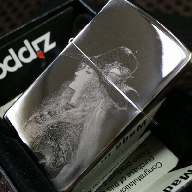 天野喜孝 ZIPPO 吸血鬼 ハンター ジッポー 鏡面ユーズド加工 絵柄彫り人気 プレゼント 天野ジッポ 天野ライター 天野喜孝グッズ レア かっこいい FF