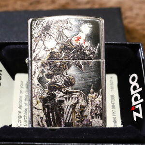 【天野喜孝 ZIPPO】FF6 ジッポライター ファイナルファンタジー6 街 ブラック削り フルカラー加工 綺麗なジッポ ジッポー ライター ティナ 人気 金 zippo プレゼント オイルライター デザイナージッポ 魔導アーマー ファイナルファンタジー街