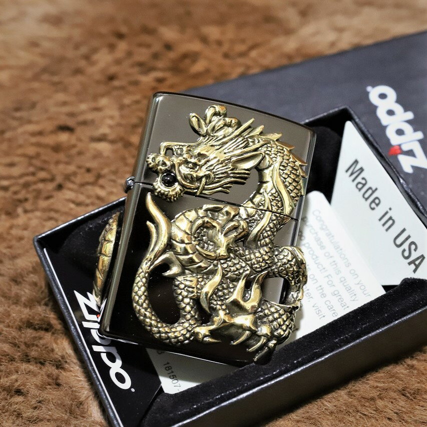 限定ZIPPO 重厚 両面ドラゴン ブラック 黒 龍 竜 金 限定モデル 人気 プレゼント 開運ジッポ レア 限定ジッポ かっこいい ジッポ DRAGON 双龍 ダブルドラゴン ZIPPO zippo