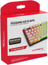 HyperX Pudding Keycaps 半透明レイヤー付きダブルショットPBTキーキャップセット メカニカルキーボード用 フル104キーセット OEMプロファイル 英語（US）レイアウト ホワイト PCゲーミングキーボード