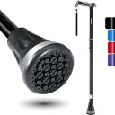 Rehand All Terrain Walking Cane 高齢者と大人のためのカラフルな折りたたみ式杖、ウォーキングステッキ ピボットチップと頑丈な移動補...