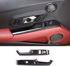 Fit for Toyota Supra GR A90 A91 MK5 2019-2022 ABS ウィンドウリフトスイッチカバー、カーボンファイ..
