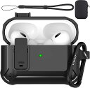 Valkit Airpods Pro 第2世代対応 ケース カバー ロック付き ミリタリーアーマー AirPod Pro 2 ケース メンズ レディース キーホ...
