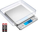 製品仕様 商品名 (アップグレード) AMIR デジタルキッチンスケール Digital Kitchen Scales 500g ミニポケットジュエリースケール クッキングフードスケール バックライト付きLCDディスプレイ 2トレイ 6単位 オートオフ 風袋引き PCS ステンレススチール 電池付属 シルバー ブランド AMIR 型番 FOOD SCALE 重量制限 500 Grams その他商品説明 ■高精度＆ワイドレンジ:AMIRキッチンスケールは高精度のセンサーシステムで作られ、0.05gから500gまで瞬時に正確な結果を提供します。掃除が簡単で、使いやすく、宝石、薬、料理の材料を精密に計るのに理想的です。 優れた素材:スマートデジタルポケットスケールは、強く、正確で、速く、使いやすいように作られています。高品質のステンレス鋼プラットフォームとABSプラスチックフレームで構成されたこのデジタルキッチンスケールは、耐久性に優れ、お手入れも簡単です。 スマートボタン機能:""PCS""機能はピン、ビーズ、ネジなどの個数カウントを可能にし、""T""機能は正味重量を提供し、""M""機能は適切な単位を選択するのに役立ちます。スイッチ時間は60""、120""、180""に設定できます。また、バッテリー残量不足、過負荷、表面の凹凸を警告することもできます。 スタイリッシュなデザインと省スペース:ミニマリスティックでエレガントなデザイン、フードスケールは、ミニでコンパクトなサイズ（製品寸法：4インチ×5インチ×3/4インチ、プラットフォーム寸法：4インチ×4インチ）は、机上のスペースを最小限に抑え、プロ仕様のポケットスケールになり、持ち運びに便利です。 多機能:青いバックライト付きLCDスクリーンを搭載し、g、tl、oz、ct、gnの間で測定結果を数秒で変換できます。2つのトレイ（13cm、10cm）が付属しており、プロテクターまたはスケールトレイとして使用できます。さまざまなものを測りたいというご要望にお応えします。