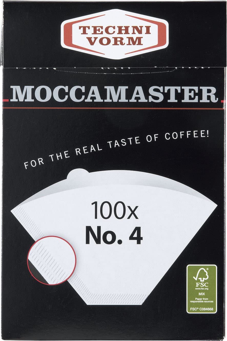 Technivorm Moccamaster #4 白色紙フィルター 1箱100枚入り 使い捨てコーヒーフィルター 紙・プラスチック製家庭用品