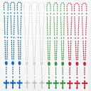 CHENXIN NZ100PC4S プラスチックロザリオビーズ 100個パック 17インチ アソートカラー パール加工 カトリックプレイヤービーズ バルクロザリ...
