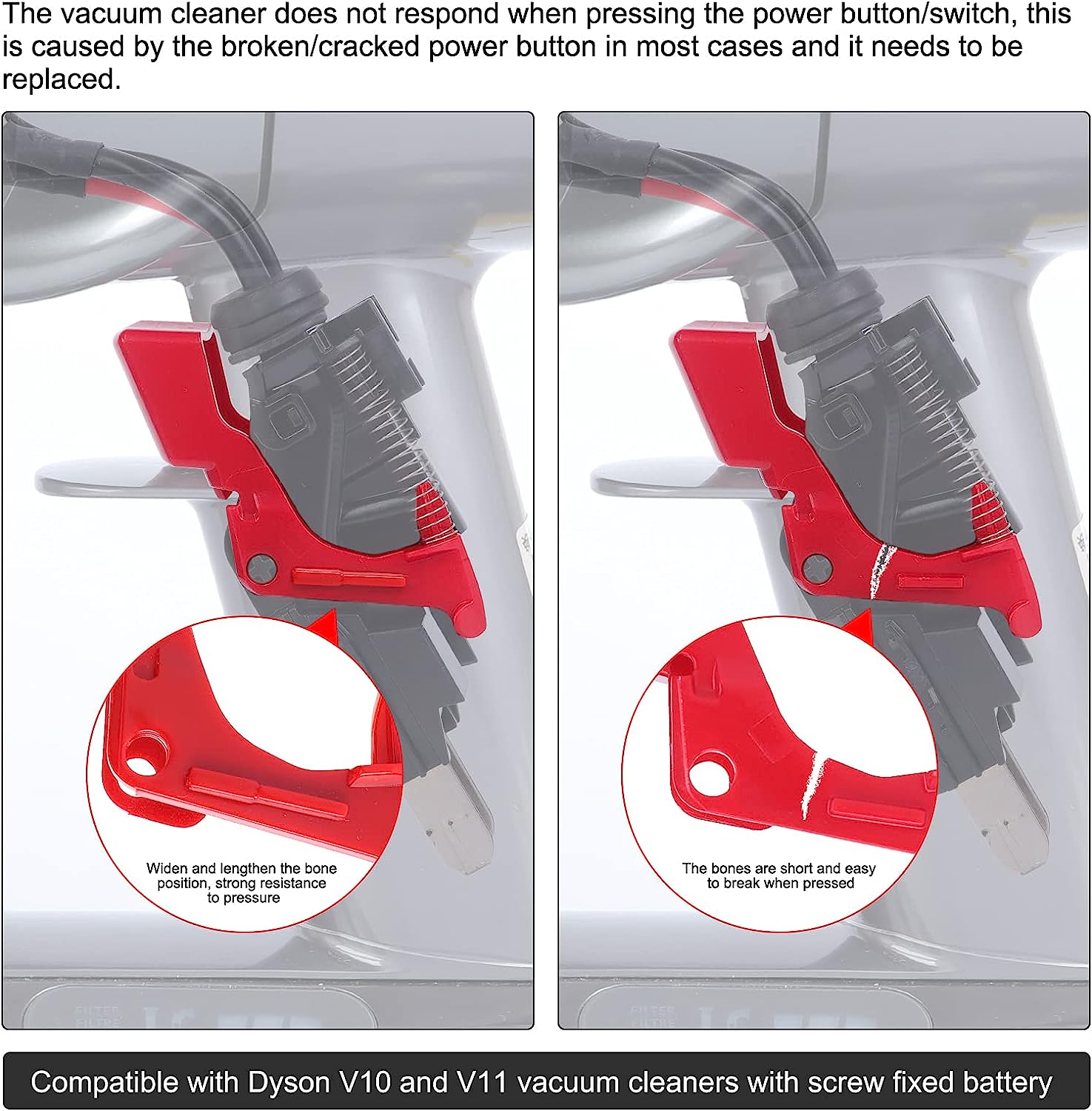 WYWY.Wide アップグレードされたトリガースイッチボタンの交換品 真空アタッチメン...