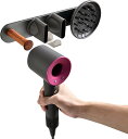 Foho Dyson ダイソン Supersonic用 壁掛けヘアドライヤーホルダー 穴あけ 穴なしの取り付け方法をサポート Dyson Supersonic ヘアドライヤー ディフューザー ノズル用 マグネットブラケットスタンド収納ラック オーガナイザー ブラック