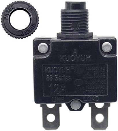 Rakuten - KUOYUH ミニチュアサーキットブレーカー Circuit Breaker 88 series 125/250VAC 50/60Hz (1pc) (12A) サーキットブレーカ 88 シリーズ ブレーカー自動遮断装置 リセットボタン付き 過電流保護 過電流保護, サーマルブレーカー AC/DC対応 125/250VAC 50/60Hz (1個) (12A)
