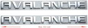 2x AVALANCHE フェンダー粘着式エンブレム エンブレム テールゲートネームプレートバッジ アバランチ対応 シルバー) 【1点限り】