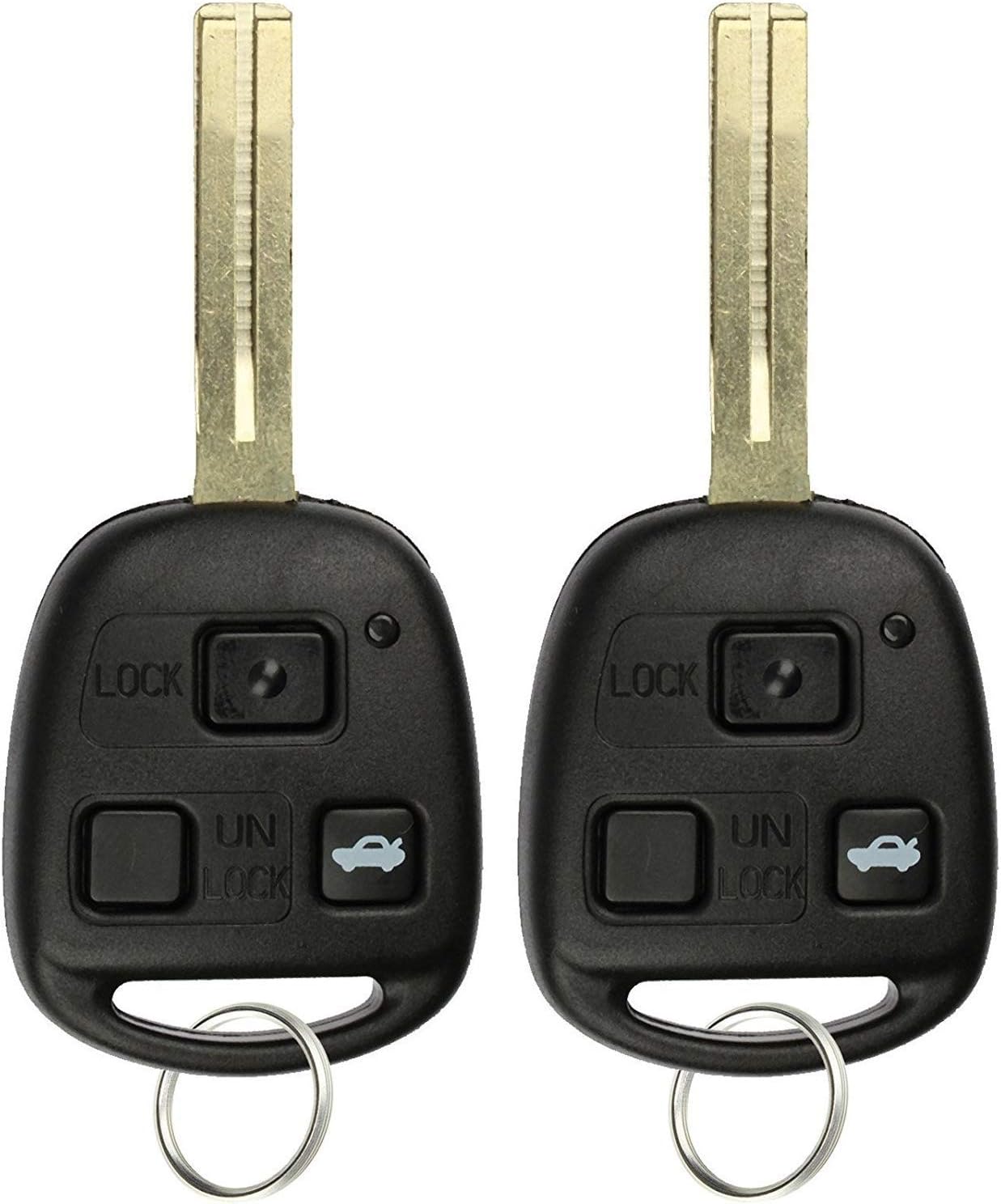 KeylessOption キーレスエントリー リモート Fob ノーカット カーマスター イグニッションキー ES330 LS430 SC430 HYQ12BBT 用 2個パック キーレスエントリーシステム Keyless Entry Systems