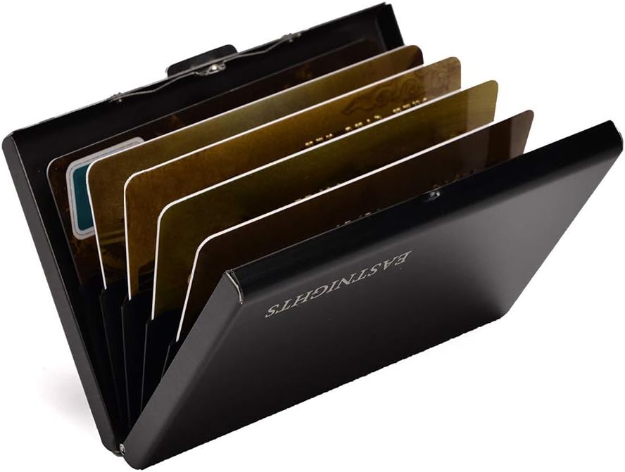 EASTNIGHTS RFID クレジットカードホルダー メタルウォレット スリムクレジットカードケースプロテクター 名刺ホルダー 男女兼用 ブラック カードケース
