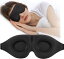 ZGGCD 横向きスリーパー用3Dスリープマスク 100%遮光スリーピングアイマスク 女性 男性用 輪郭カップナイト目隠し 高級アイカバーアイシェード 調節可能なストラップ付き 旅行 昼寝 瞑想用 ブラック